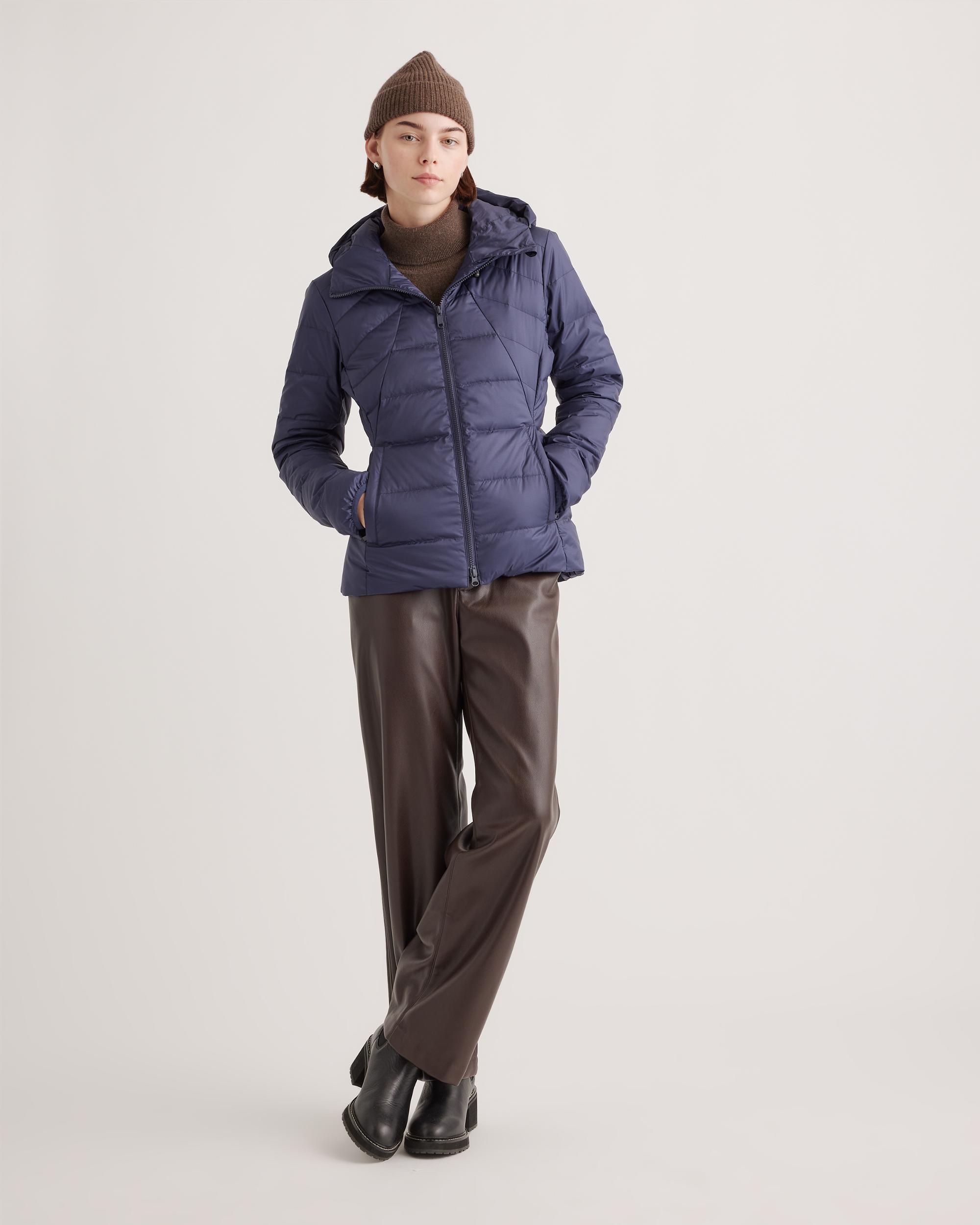 Quince | Women's Lightweight Down Packable Puffer Hooded Jacket Recycled Polyester Product Image