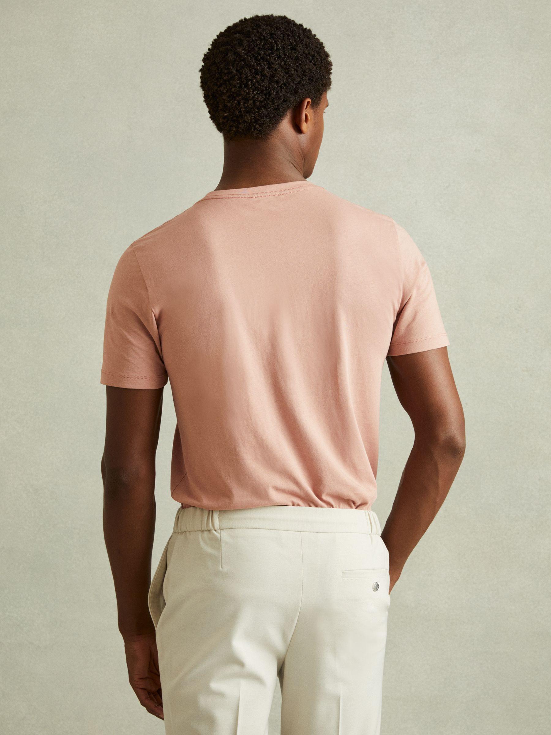 100% Cotton Crew Neck T-Shirt in Dusty Pink Product Image