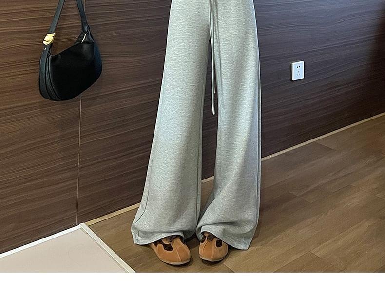 Drawstring Waist Wide Leg Sweatpants Product Image