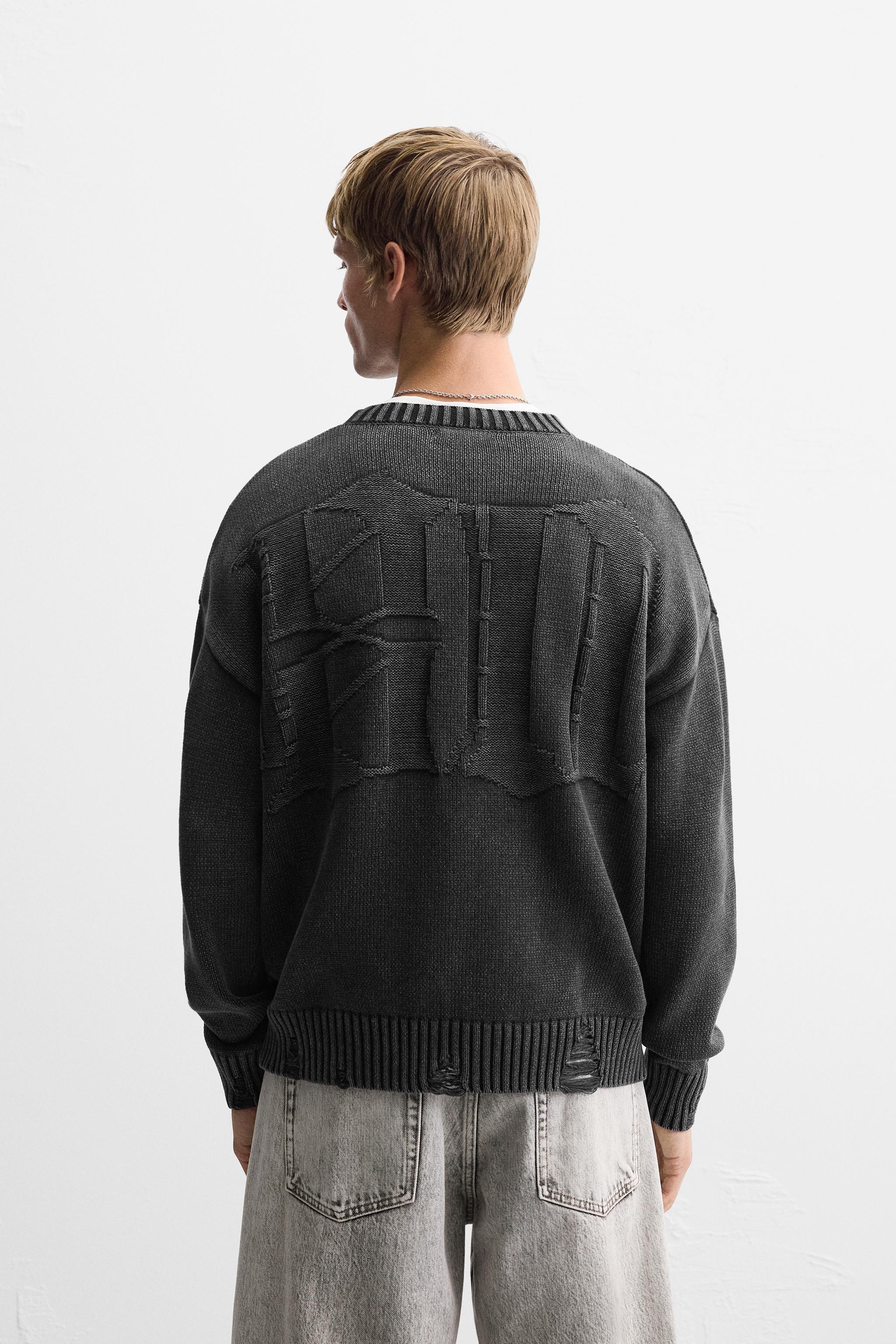 JACQUARD SWEATER WITH TEXT Product Image