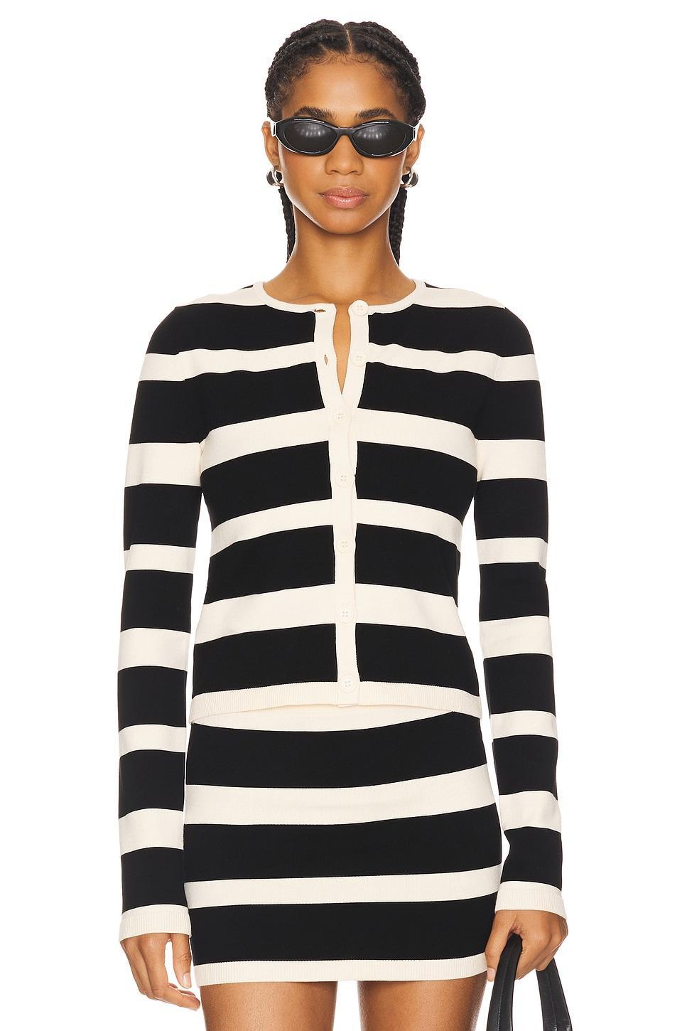 Lovers and Friends Eloise Cardigan in Black & Cream Product Image