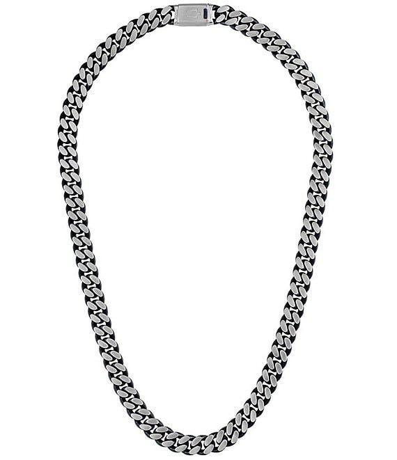 Bulova Men's Blue Tone Stainless Steel Chain Necklace Product Image