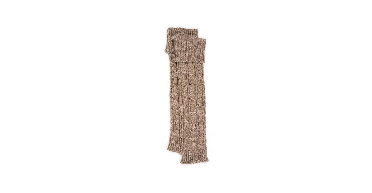 Womens MUK LUKS Tall Cabled Knit Leg Warmers, Brown Product Image