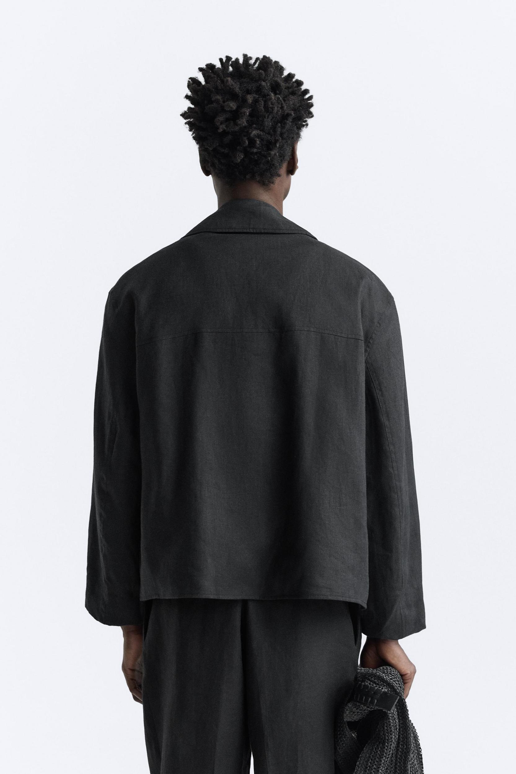 100% LINEN SHORT TRENCH COAT Product Image