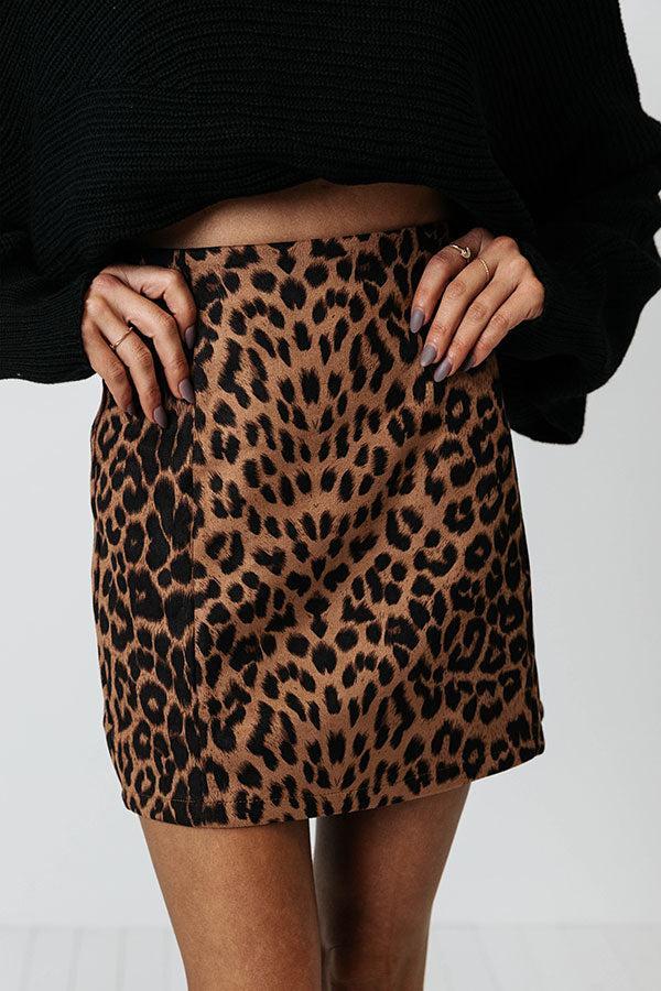 Stolen Moment Leopard Skirt In Camel Product Image
