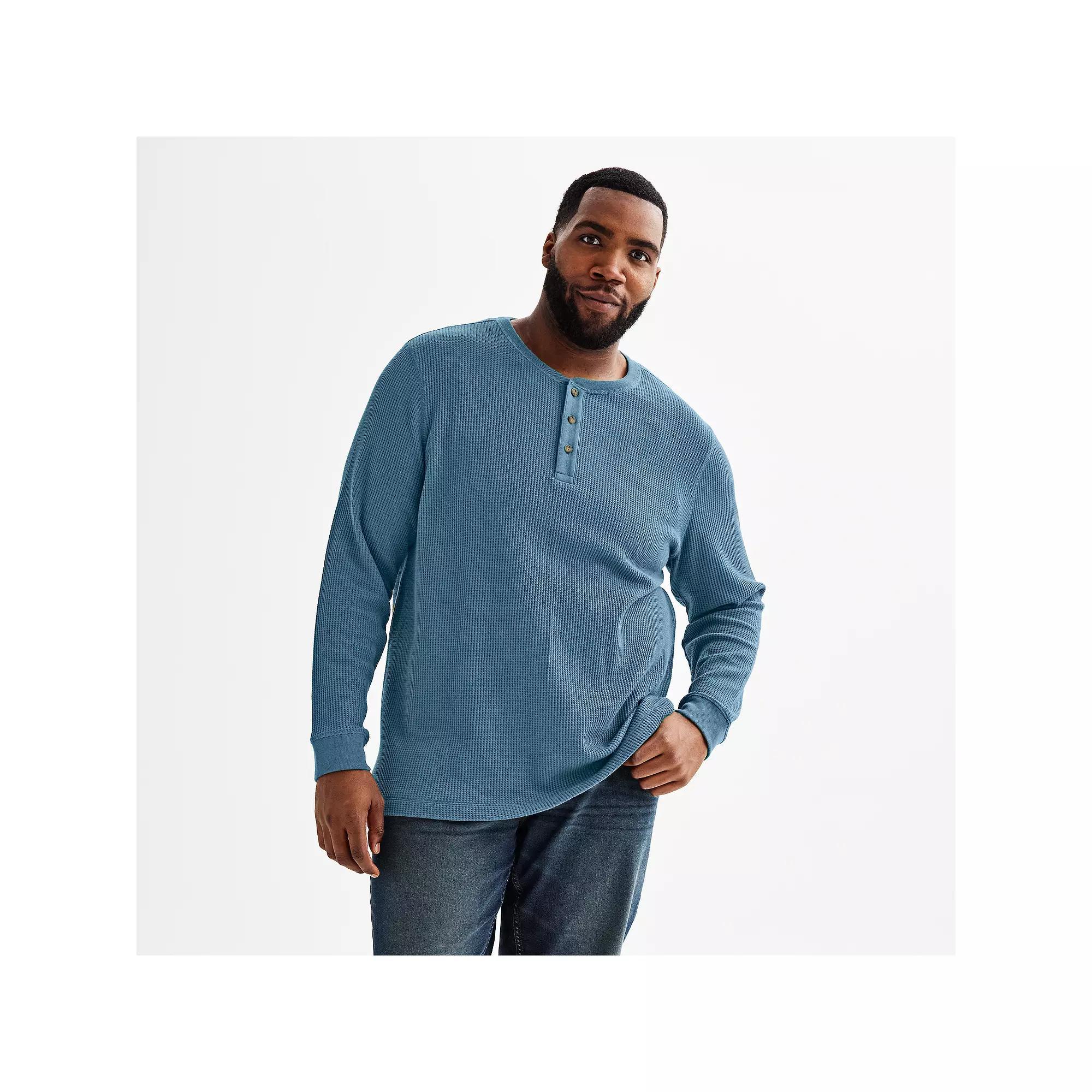 Big & Tall Sonoma Goods For Life Long Sleeve Waffle Henley Tee, Mens Product Image