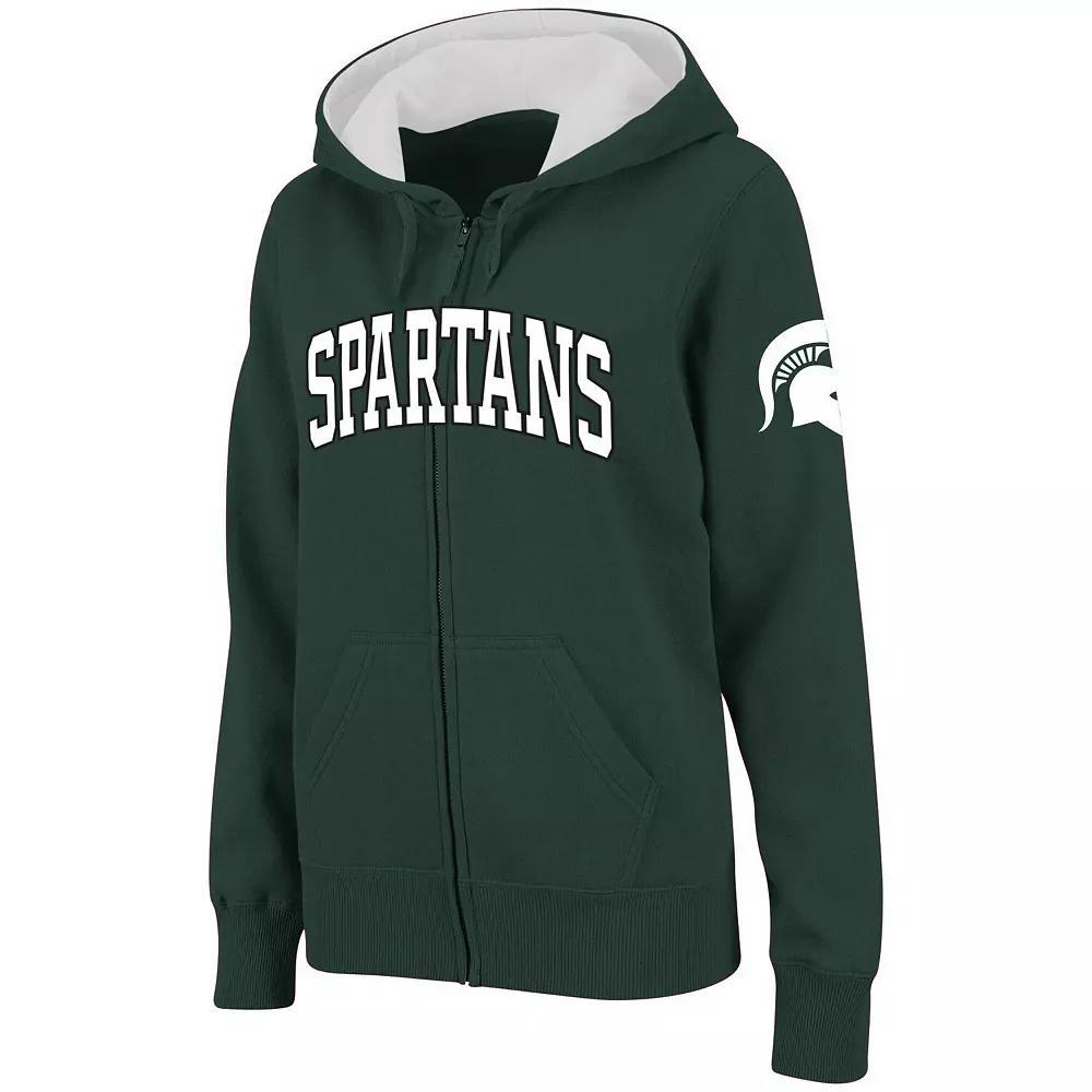 Women's Stadium Athletic Green Michigan State Spartans Arched Name Full-Zip Hoodie, Size: Medium Product Image
