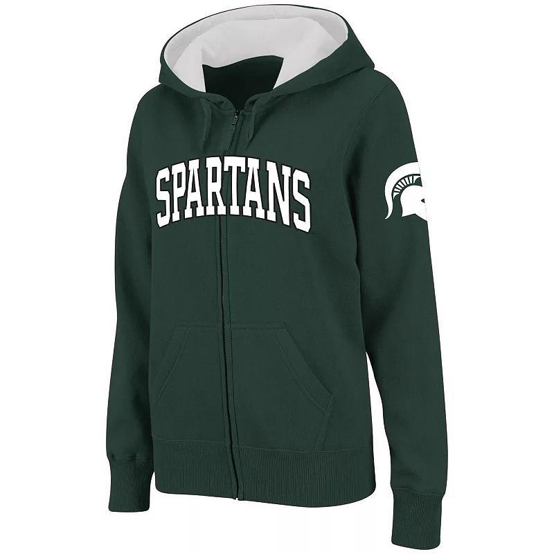 Women's Stadium Athletic Green Michigan State Spartans Arched Name Full-Zip Hoodie, Size: Medium Product Image