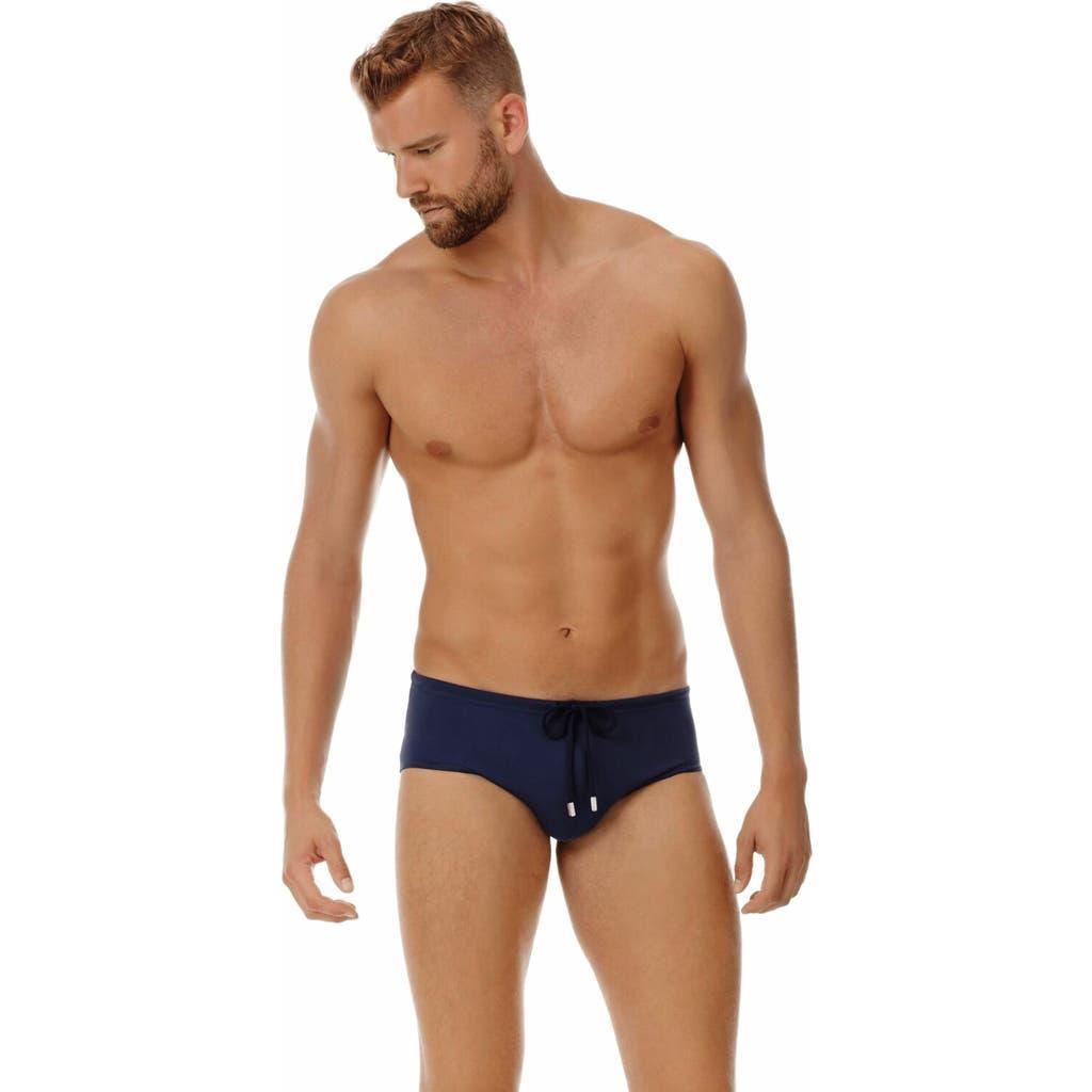 Vilebrequin Men's Solid Fitted Swim Brief in Bleu Marine at Nordstrom, Size Xx-Large Product Image