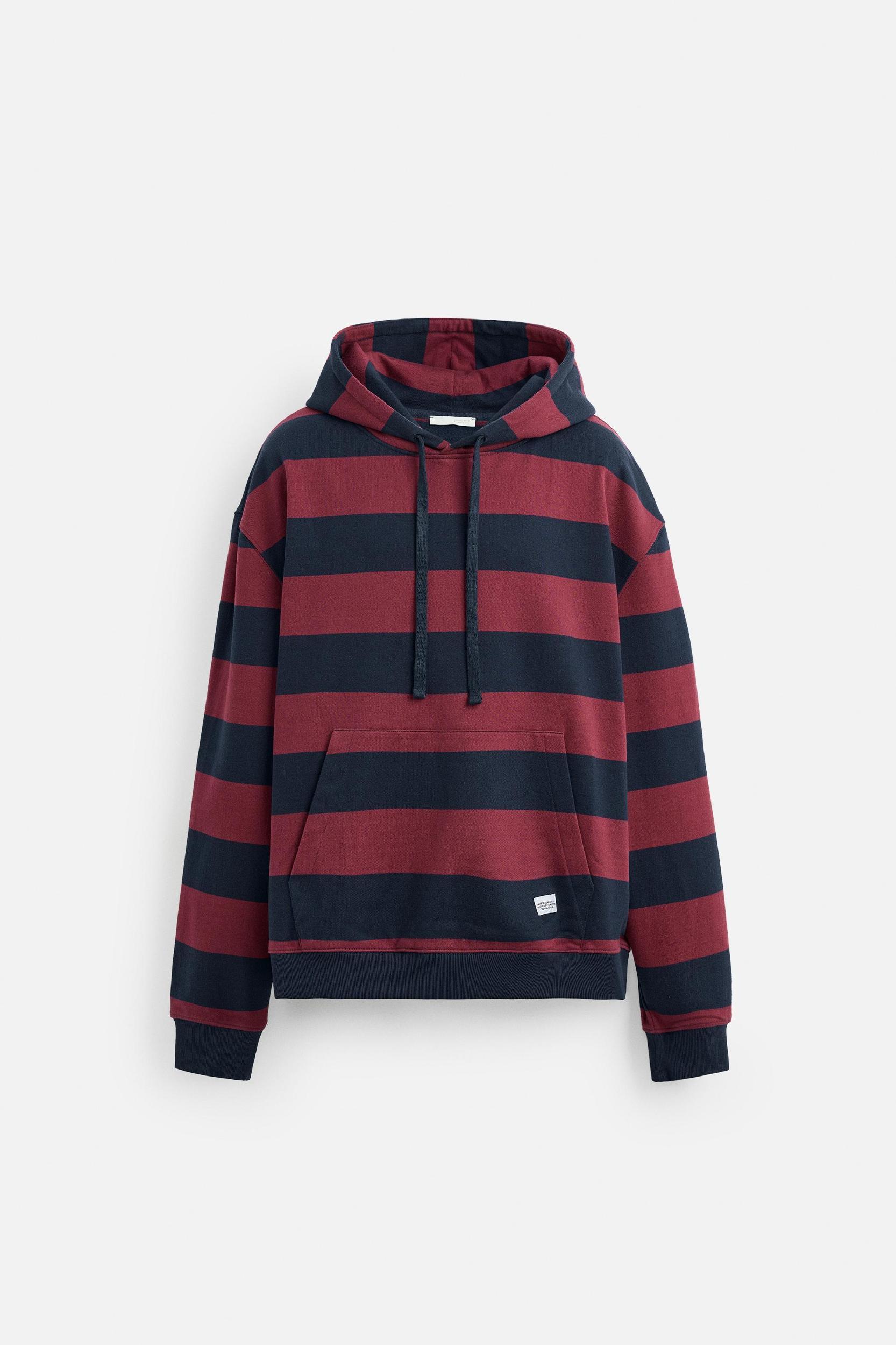 STRIPED HOODED SWEATSHIRT Product Image