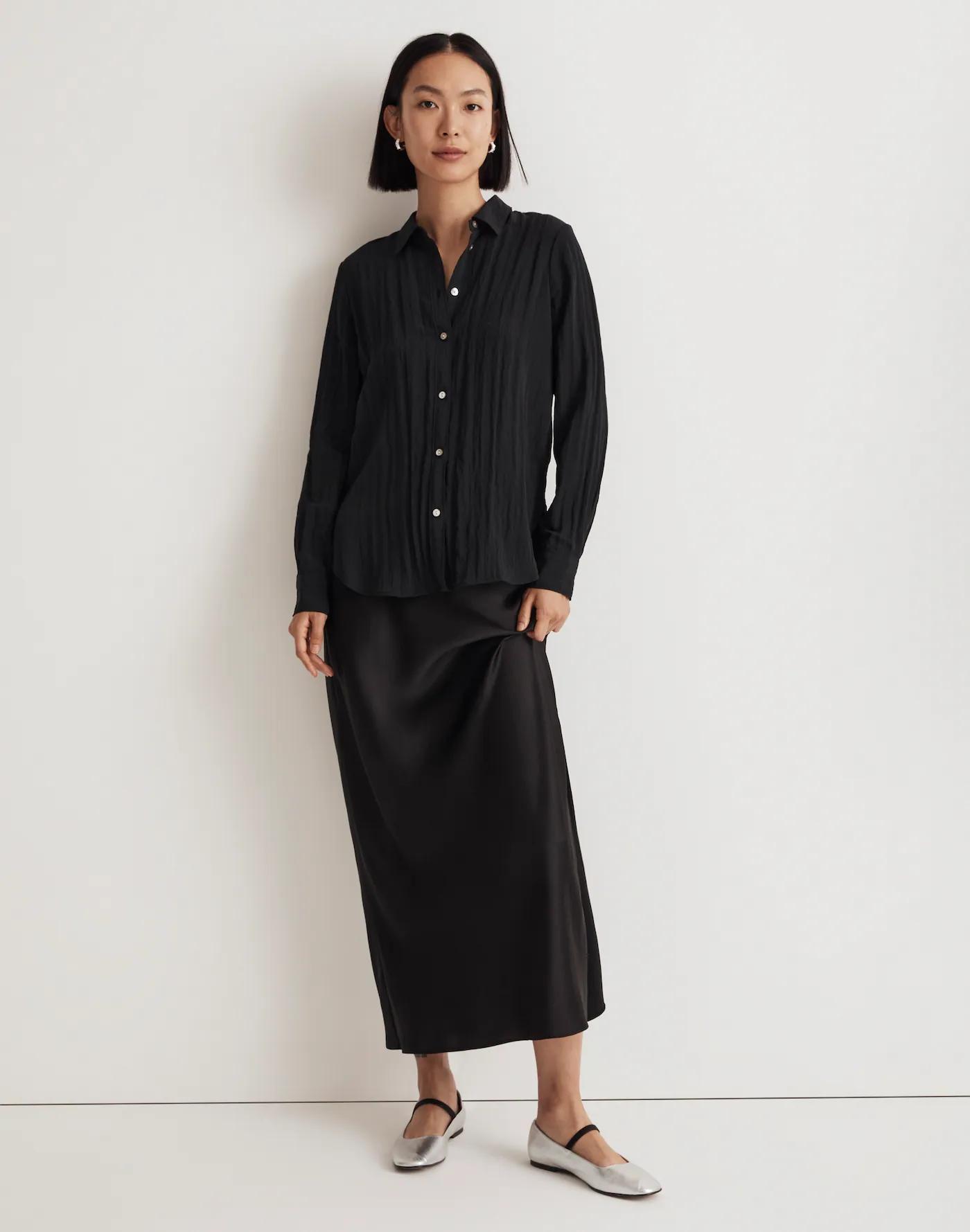 Crinkled Button-Up Shirt Product Image