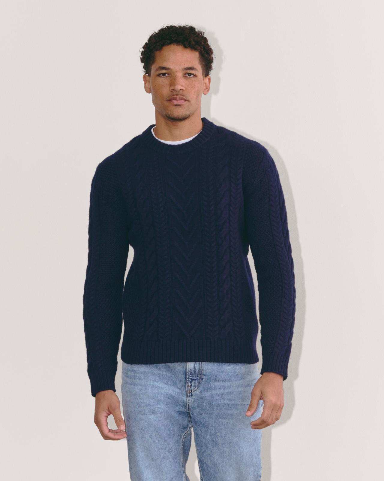 The Felted Merino Cable-Knit Crew Product Image