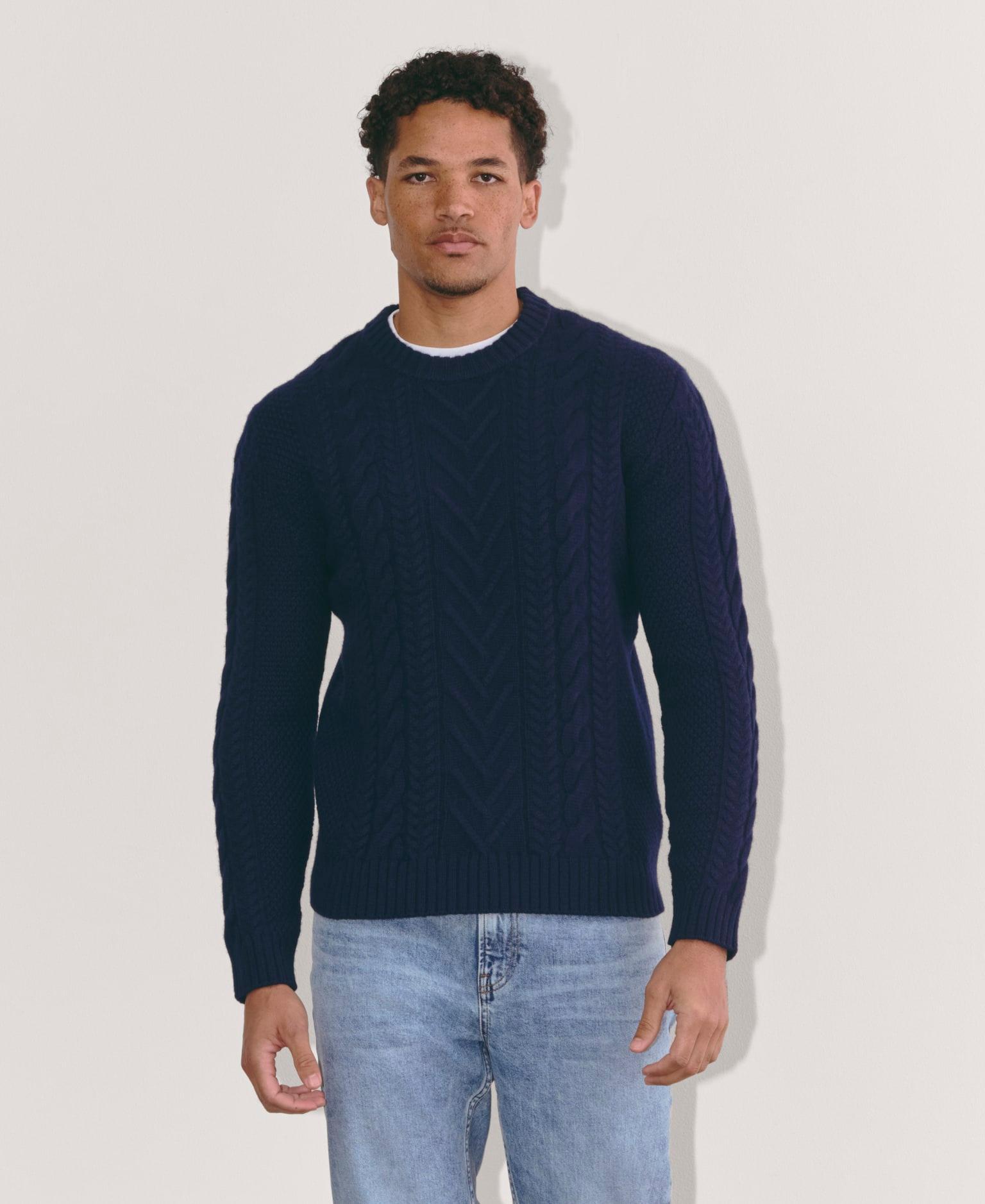 The Felted Merino Cable-Knit Crew Product Image