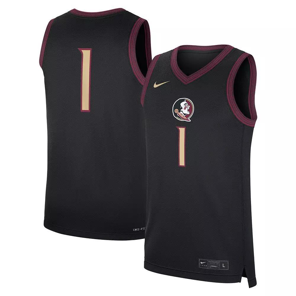 Men's Nike #1 Black Florida State Seminoles Alternate Replica Jersey, Size: 3XL Product Image