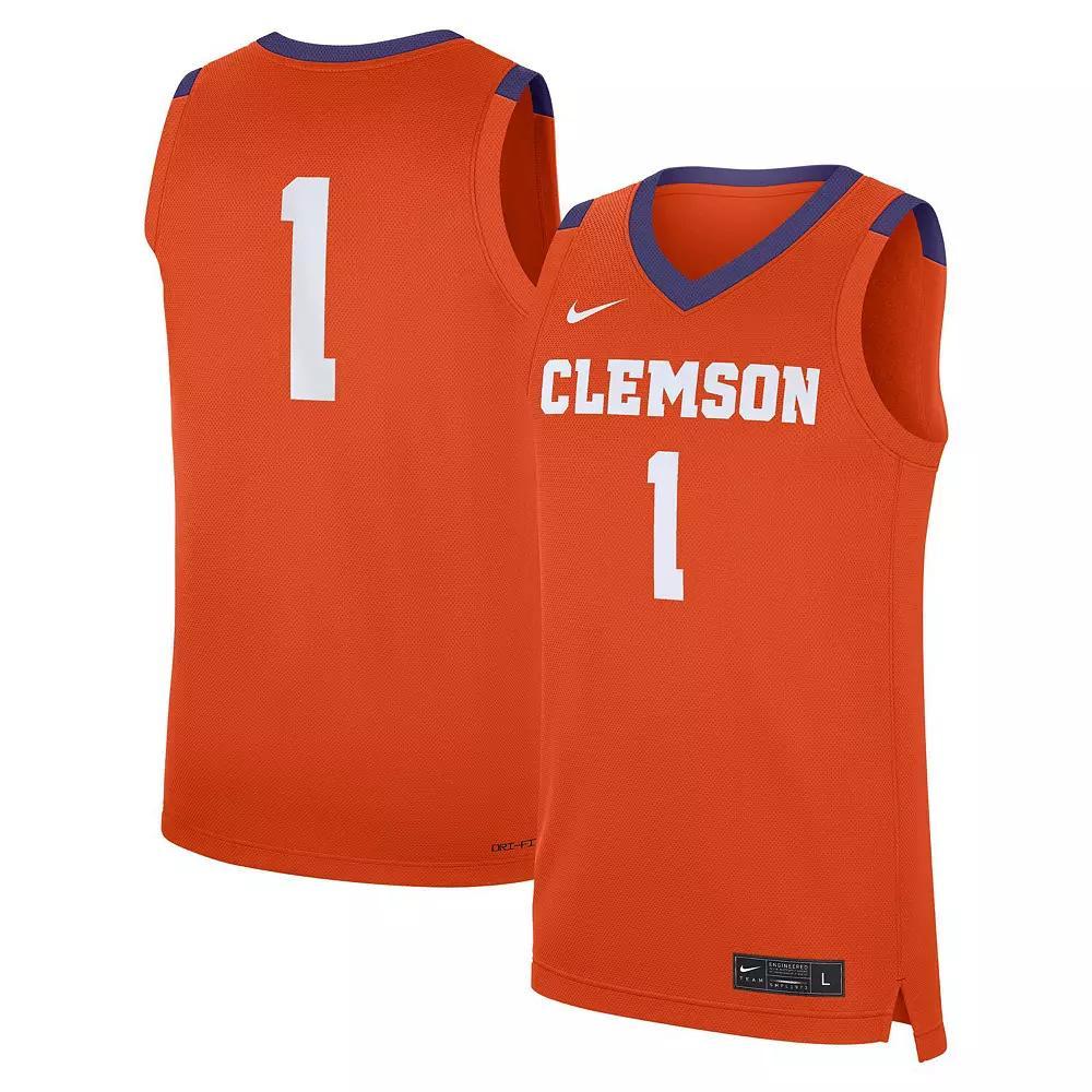 Men's Nike #1 Orange Clemson Tigers Road Replica Jersey, Size: XL Product Image