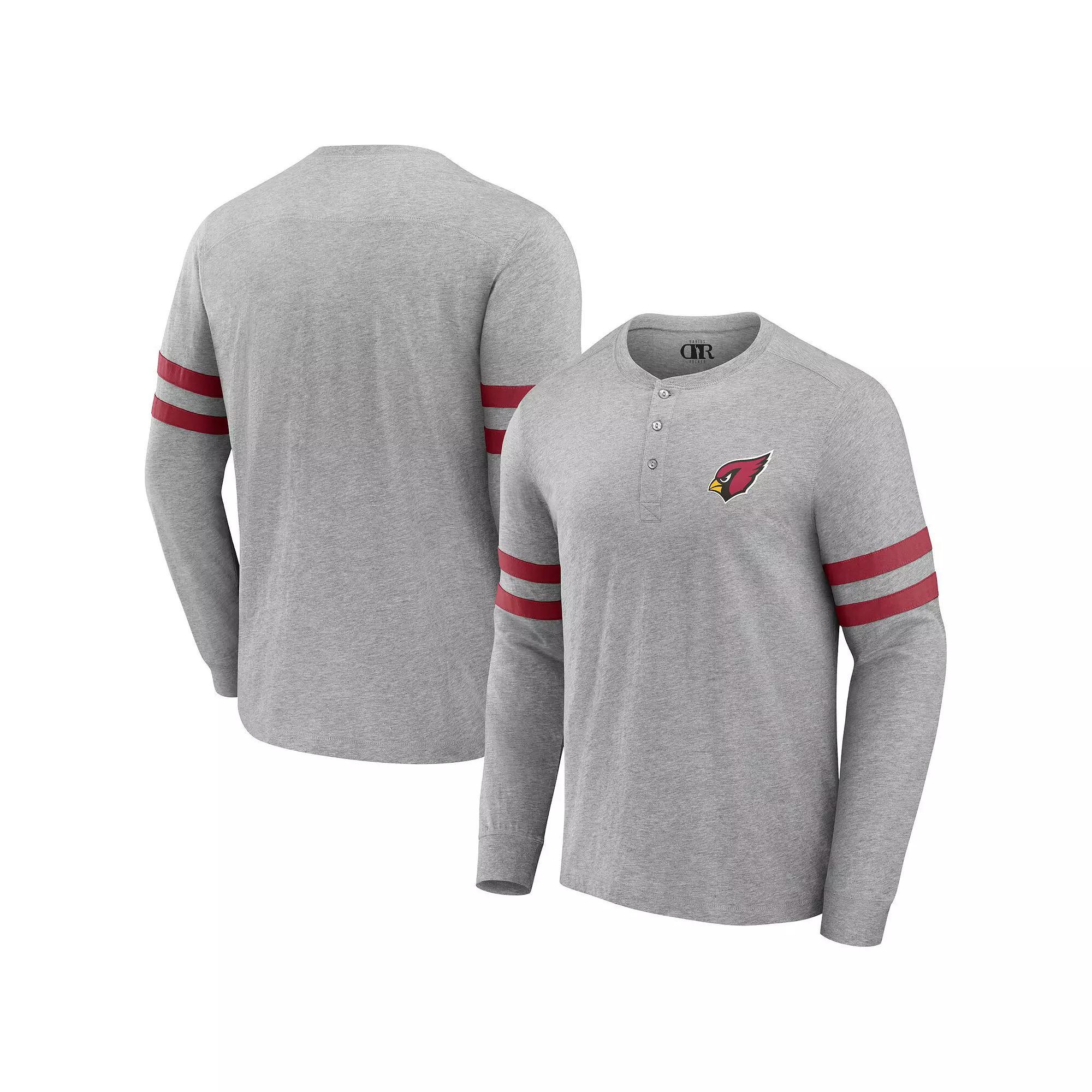 Men's NFL x Darius Rucker Collection by Fanatics Heather Gray Arizona Cardinals Henley Long Sleeve T-Shirt, Size: 2XL, Grey Product Image