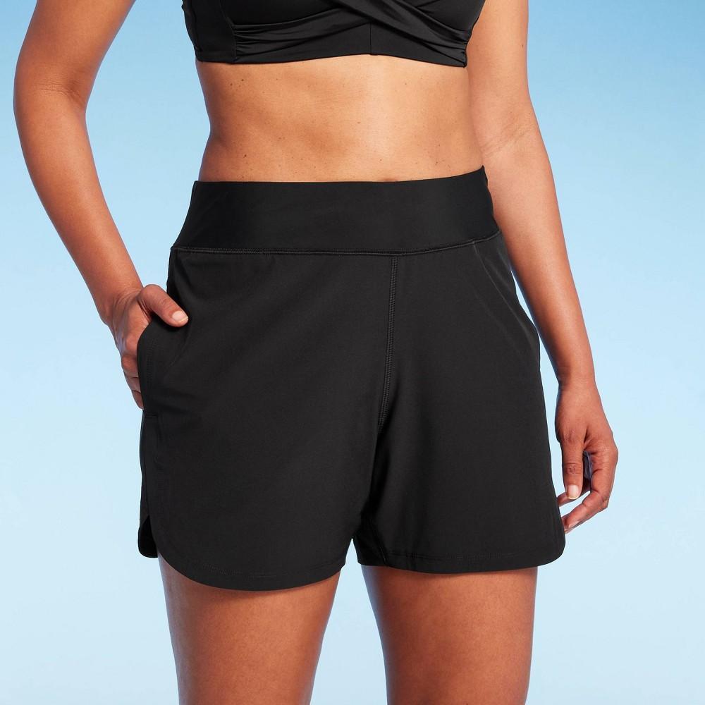 Lands End Womens 5 UPF 50 Swim Shorts - Black M: Built-in Brief, High Rise, Pull-On Style Product Image