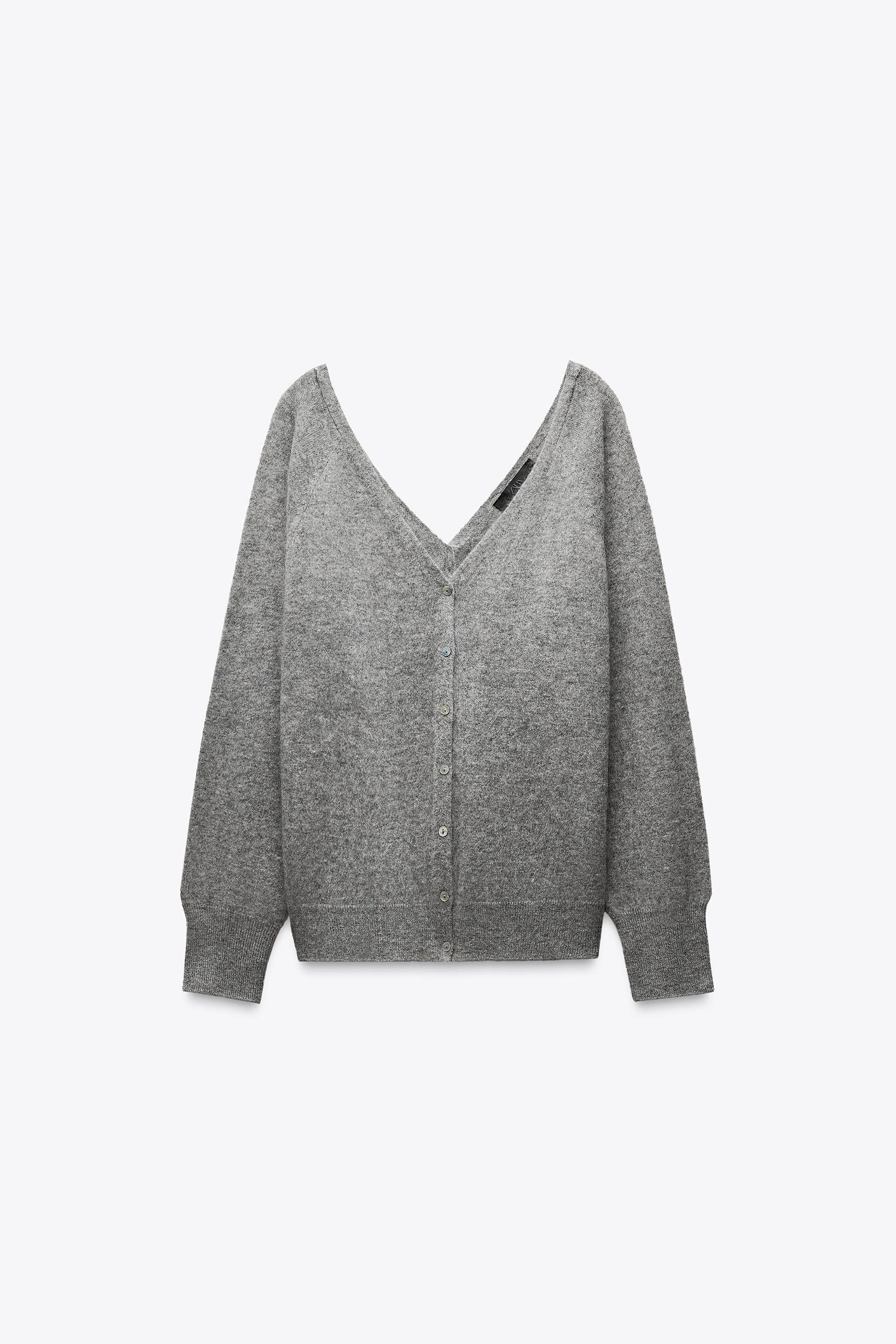 100% WOOL DOUBLE V-NECK SWEATER Product Image