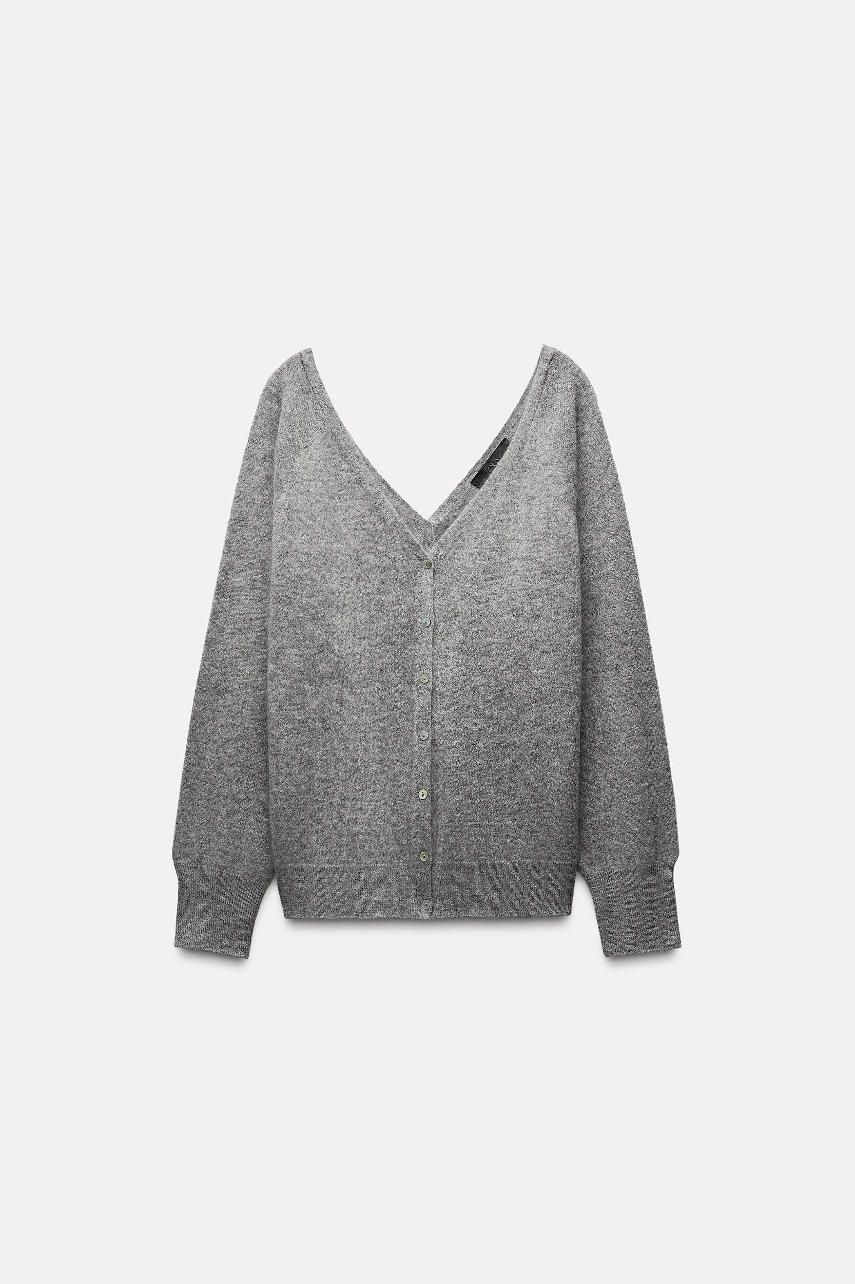 100% WOOL DOUBLE V-NECK SWEATER Product Image