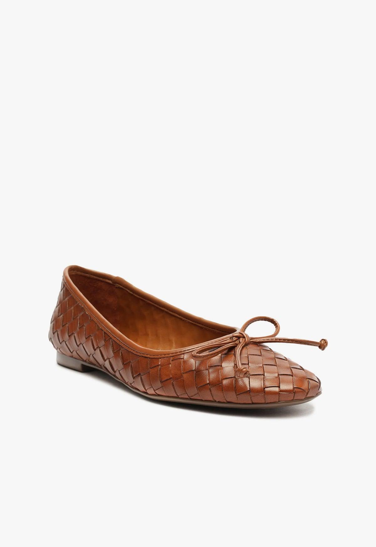 Arissa Honey Peach Leather Ballet Flat Female Product Image