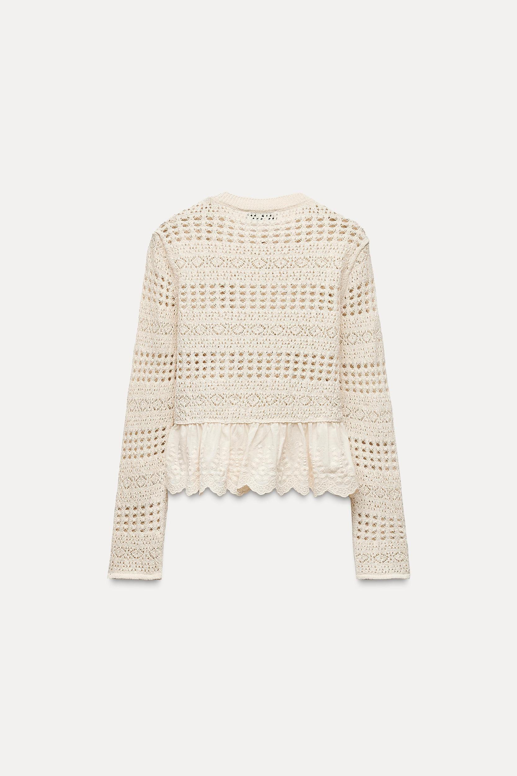 COMBINATION POINTELLE KNIT CARDIGAN Product Image