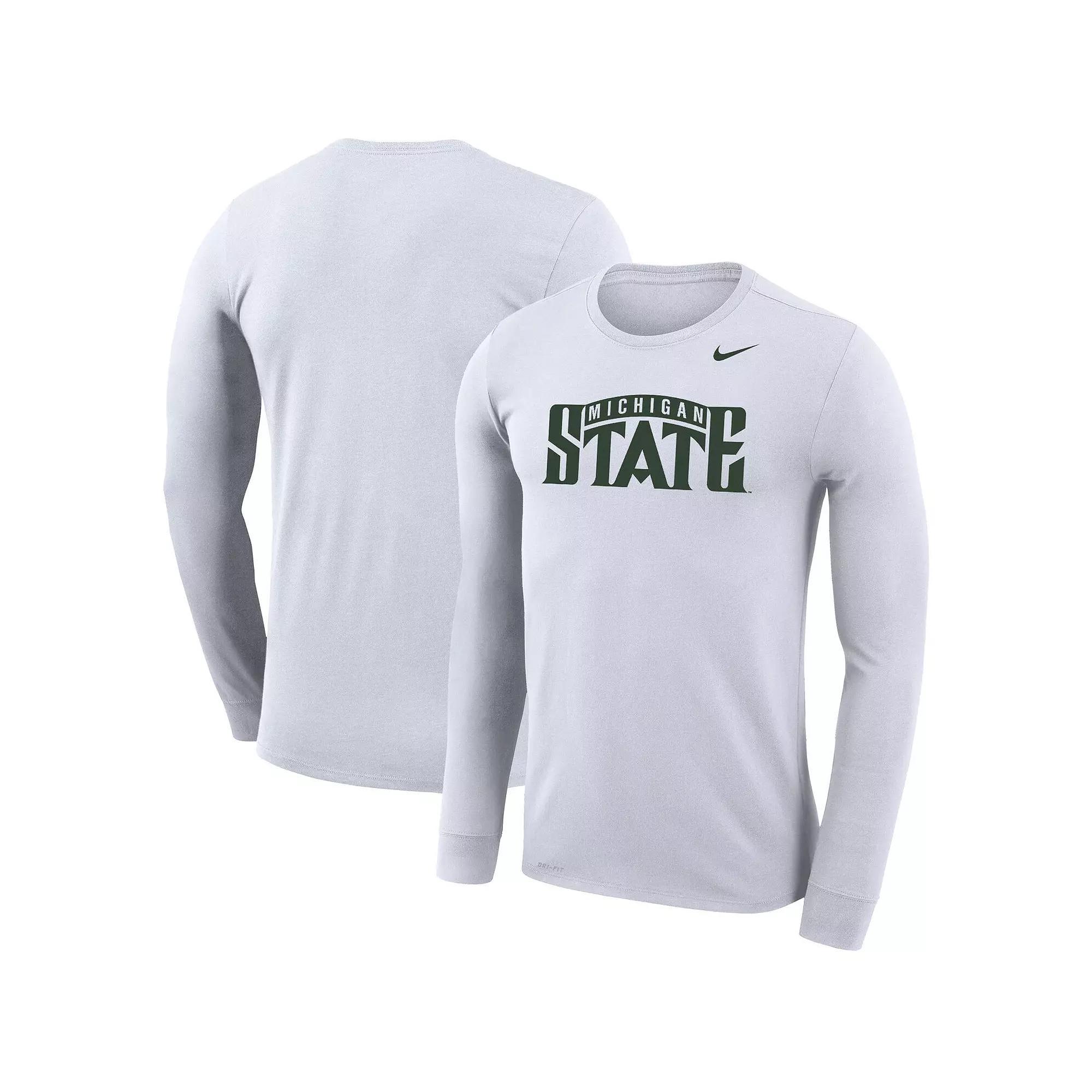 Mens Nike Michigan State Spartans School Wordmark Logo Performance Legend Long Sleeve T-Shirt Product Image