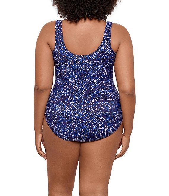 Miraclesuit Plus Size Spotlight Oceanus V-Neck One Piece Swimsuit Product Image