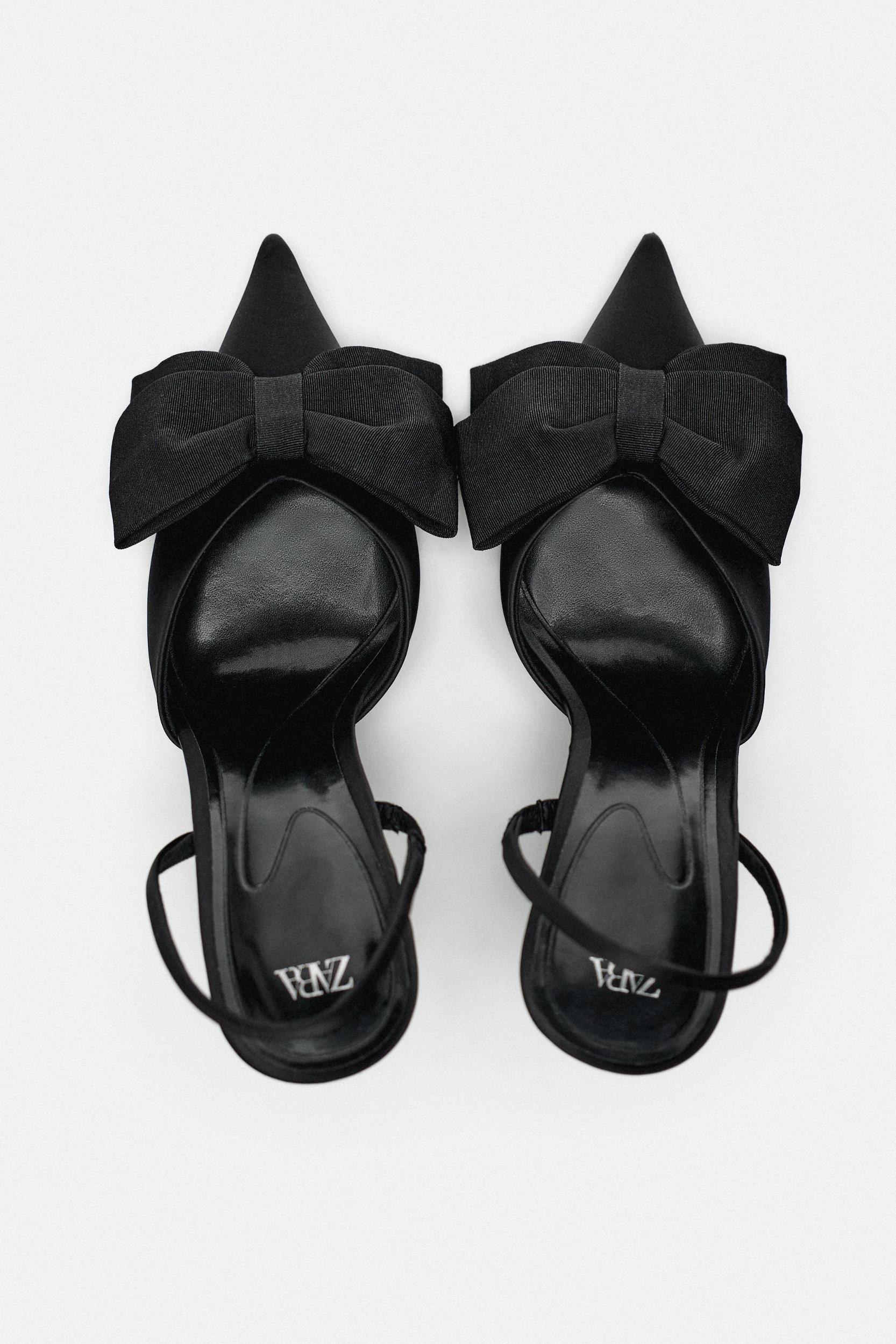 BOW TRIM HEELED SHOES Product Image