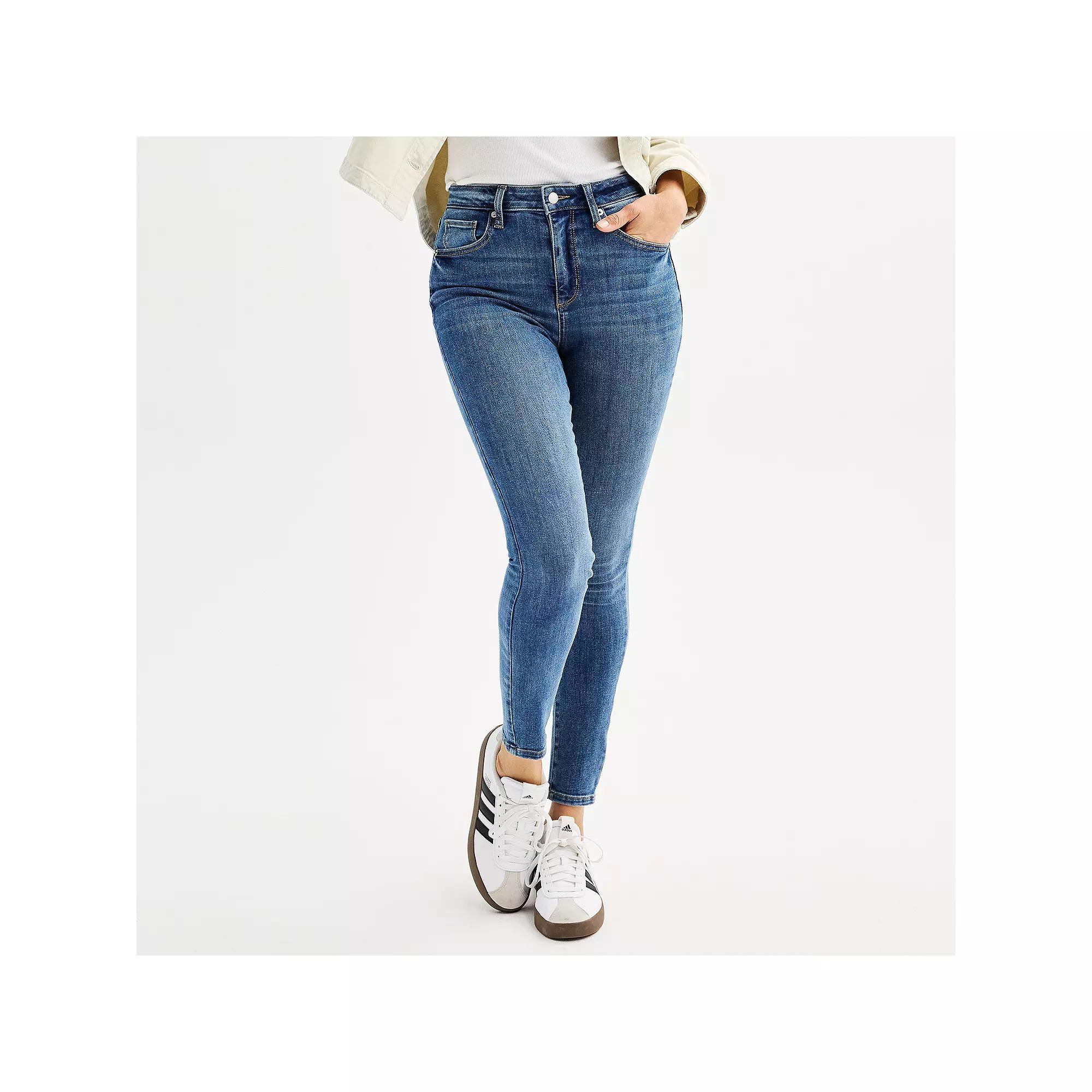 Petite Sonoma Goods For Life® High Rise Skinny Jeans, Women's, Size: 8 Petite, Med Blue Product Image