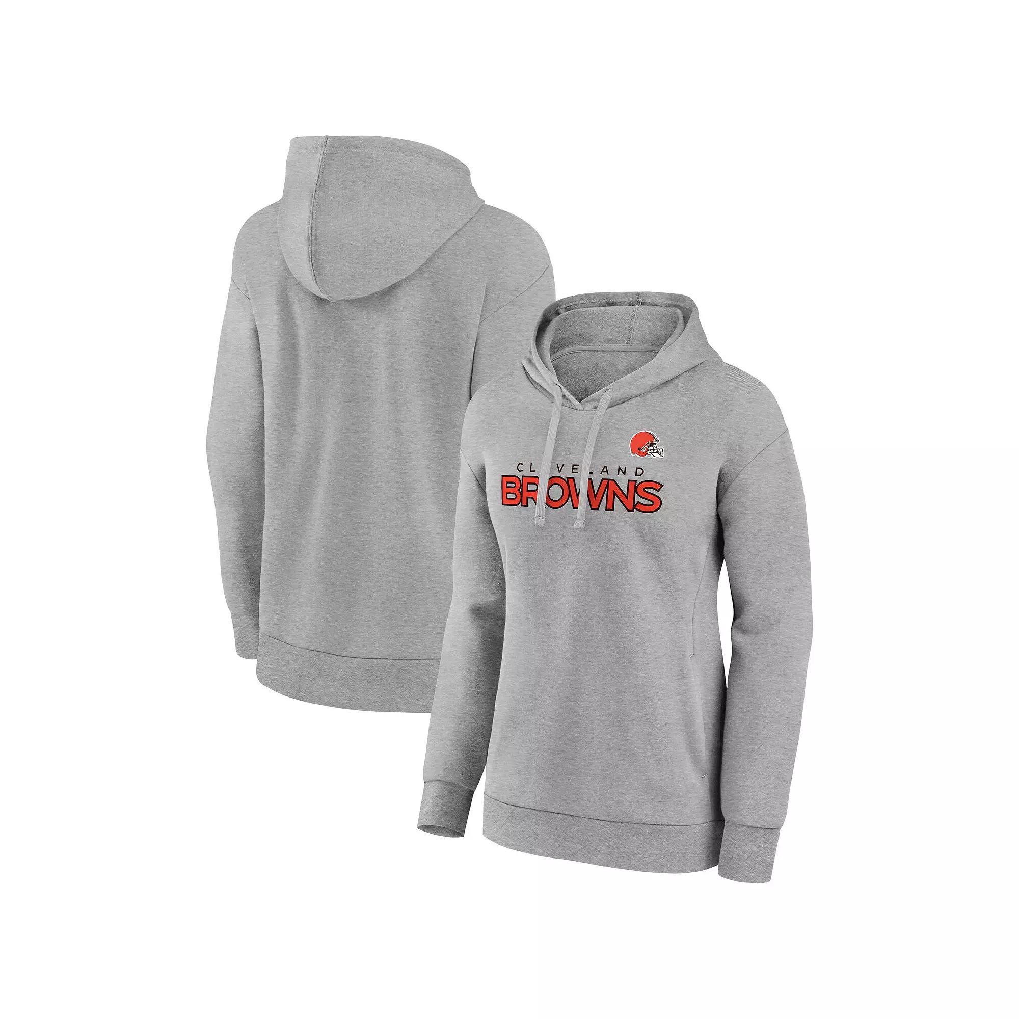 Women's Fanatics Branded Heathered Gray Cleveland Browns Checklist Crossover V-Neck Pullover Hoodie, Size: Medium, Grey Product Image