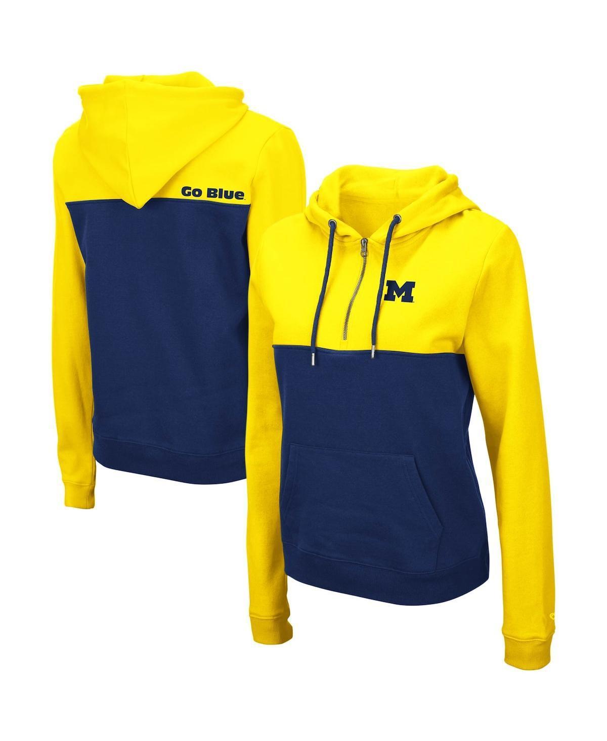 Women's Colosseum Gold/Charcoal Iowa Hawkeyes Aidan Lightweight Half-Zip Hoodie, Size: Small Product Image