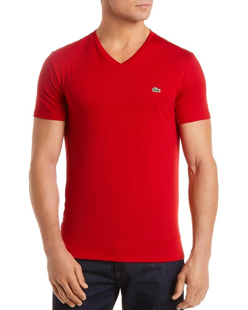 Lacoste V-Neck Pima Cotton Tee Product Image