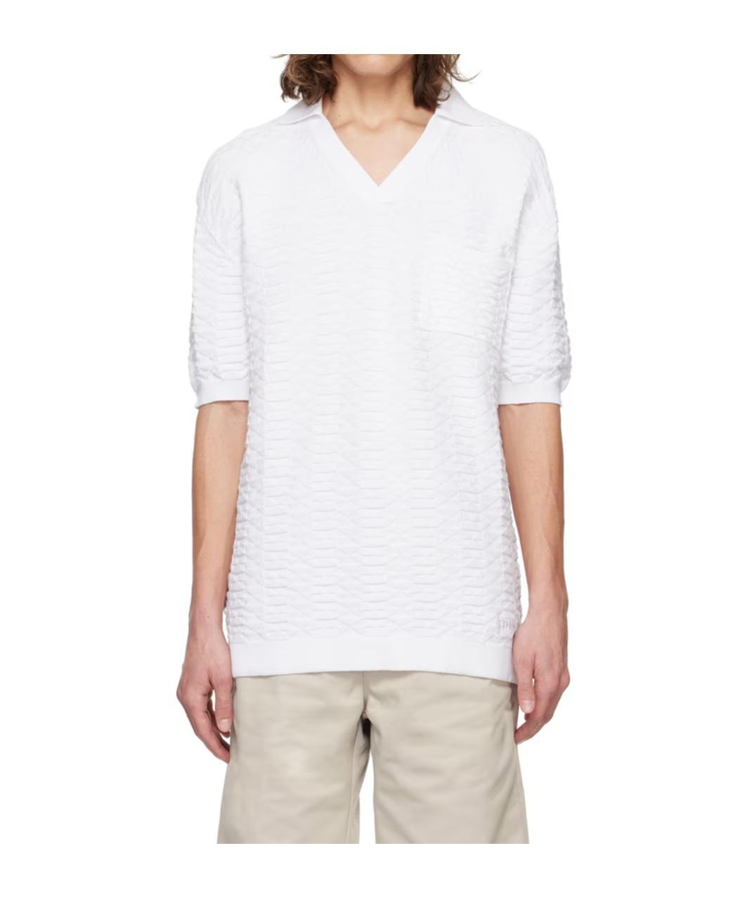 HUGO BOSS Short-sleeved Jacquard Polo Shirt In White Product Image