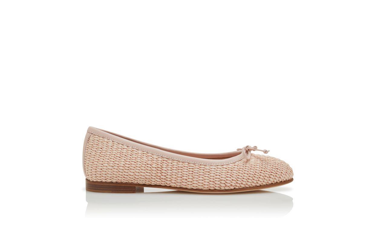 VERALLI Light Pink Raffia Ballerina Flats Product Image