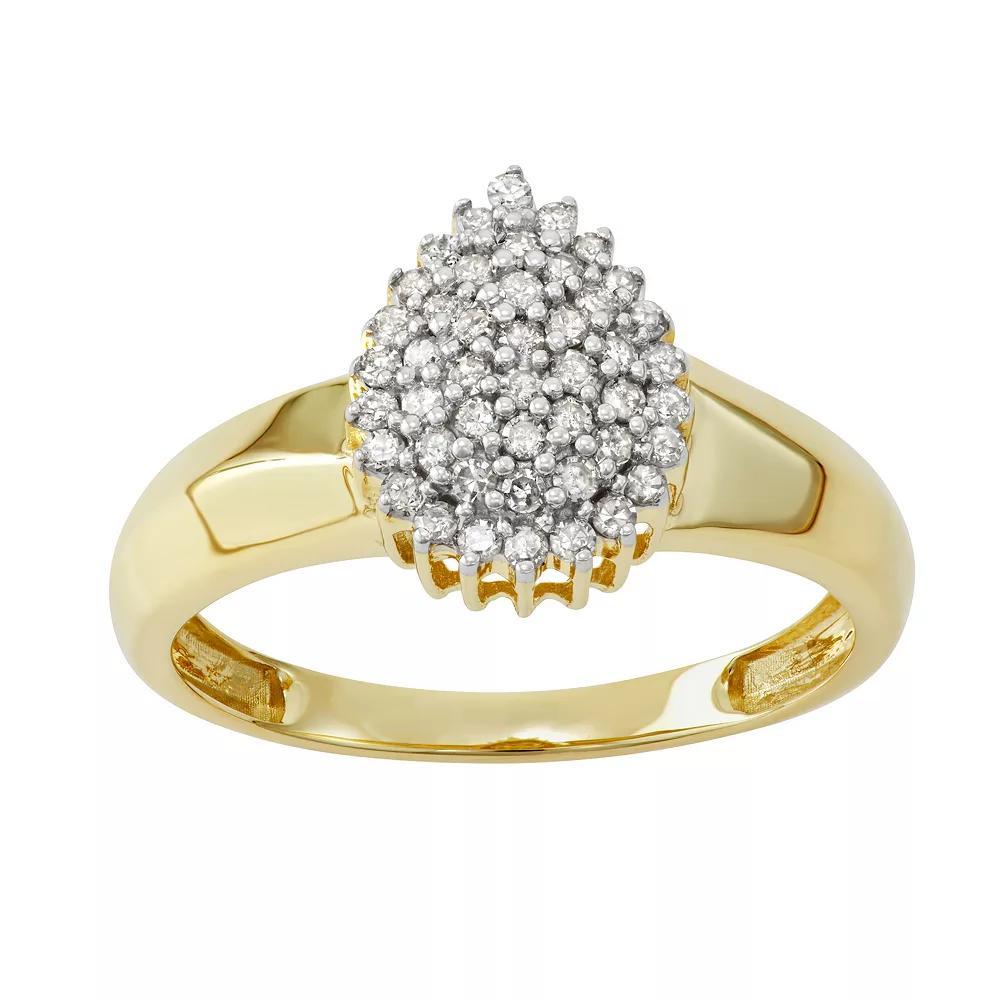 10k Gold 1/3 Carat T.W. Diamond Cocktail Ring, Women's, Size: 8 Product Image