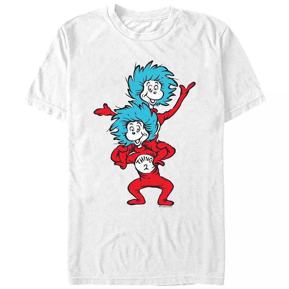 Men's Dr. Seuss Thing 1 And Thing 2 Graphic Tee, Size: XXL, White Product Image