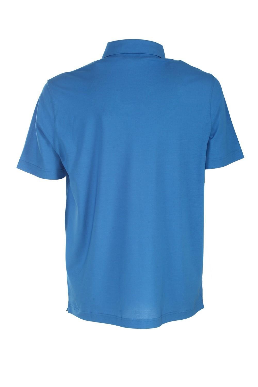 HERNO Button-placket Polo Shirt In Blue Product Image