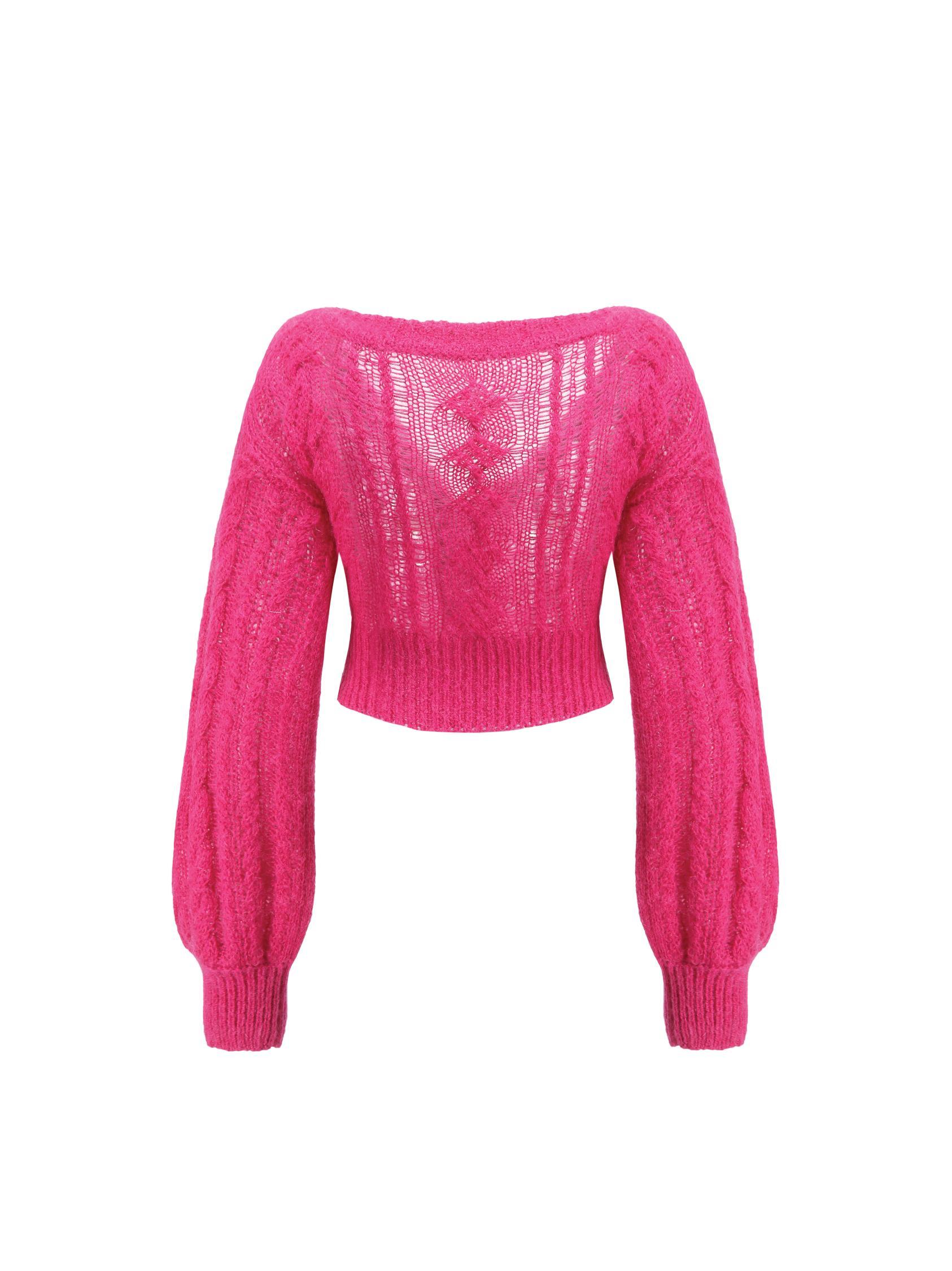 Eva Off Shoulder Cardigan (Pink) Product Image