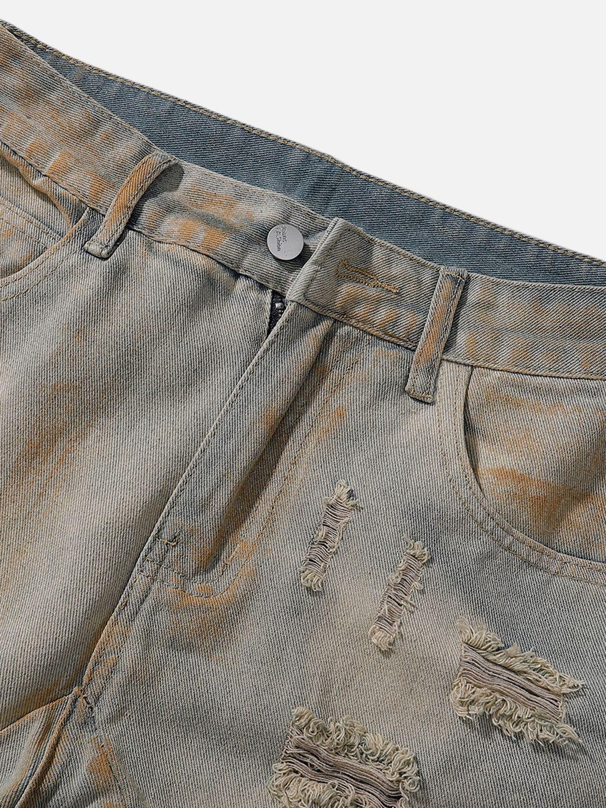 Aelfric Eden Mud Dyeing Distressed Bootcut Jeans Product Image