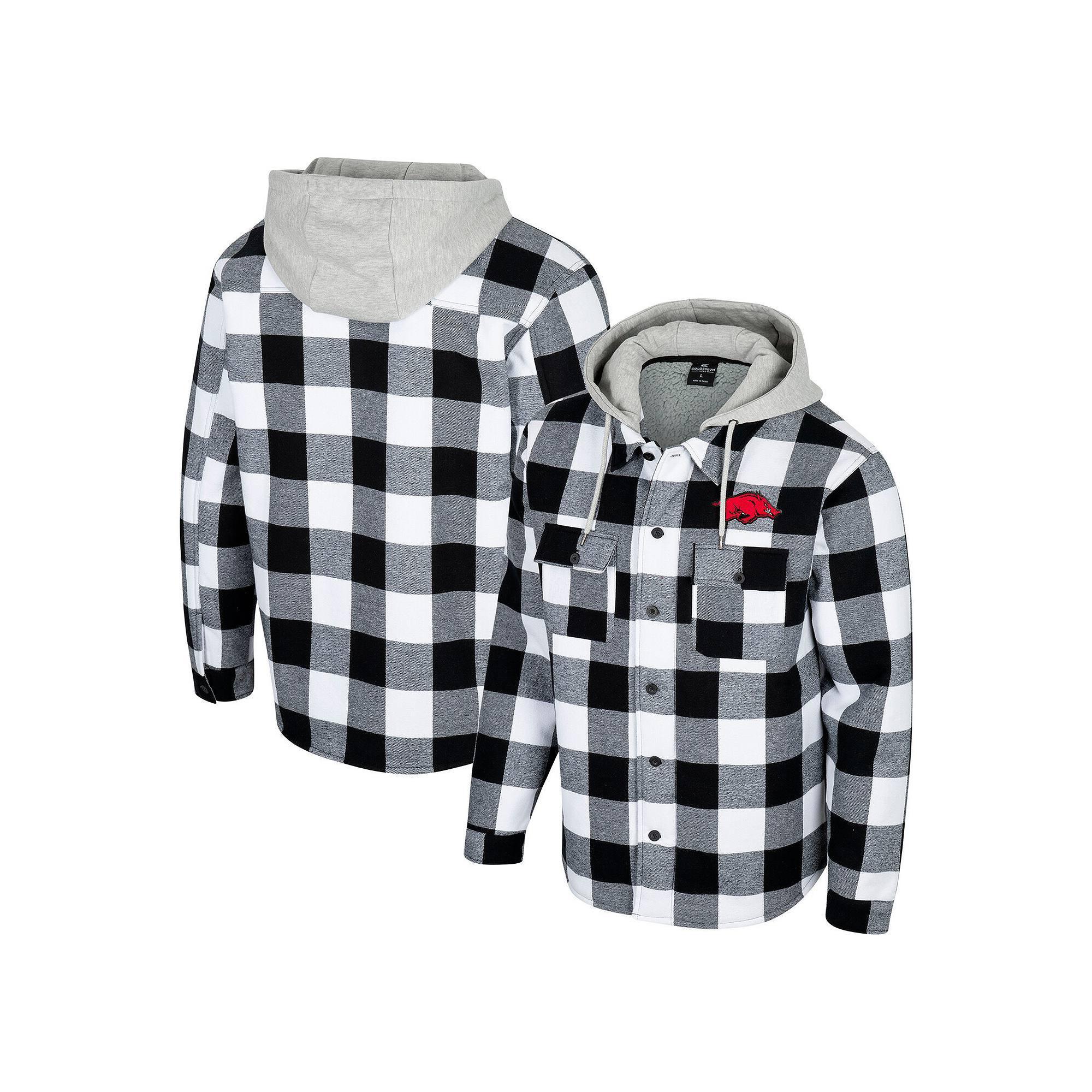 Men's Colosseum Black/White Iowa Hawkeyes Buffalo Plaid Full-Zip Jacket, Size: Large Product Image