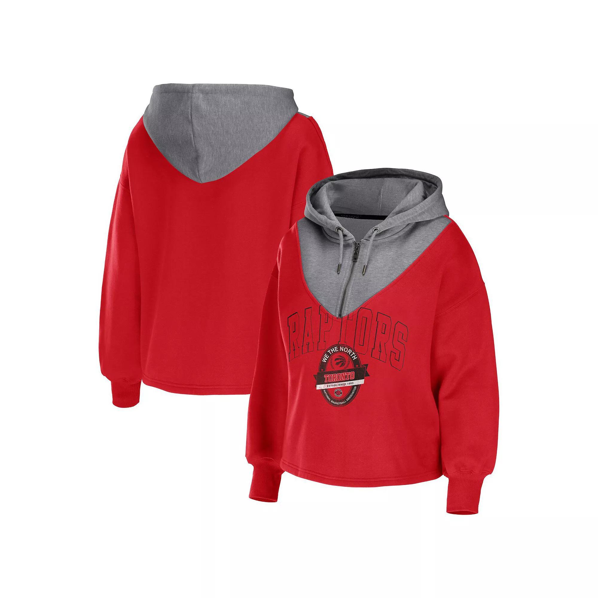 Women's WEAR by Erin Andrews Hunter Green Milwaukee Bucks Pieced Quarter-Zip Hoodie Jacket, Size: Large, Team Product Image