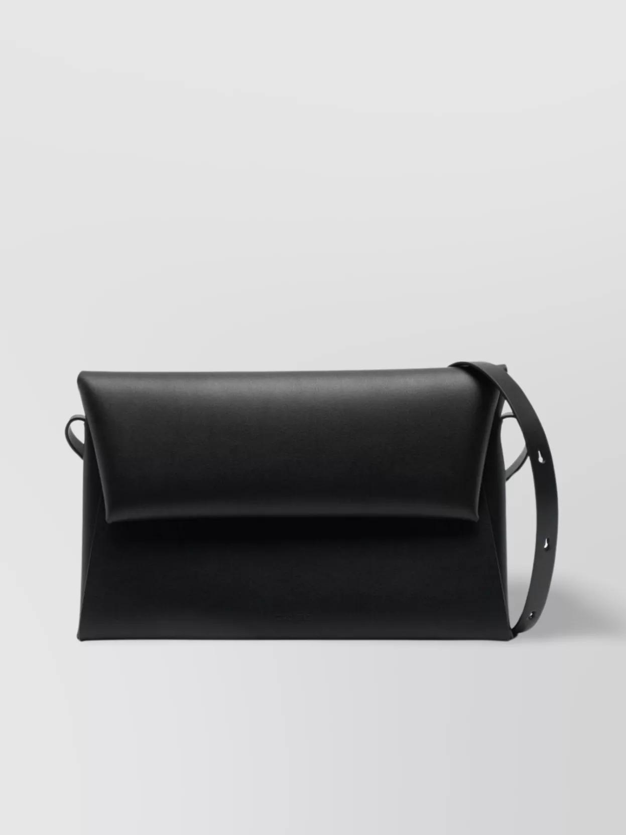 JIL SANDER Adjustable Rectangular Strap Shoulder Bag In Black Product Image