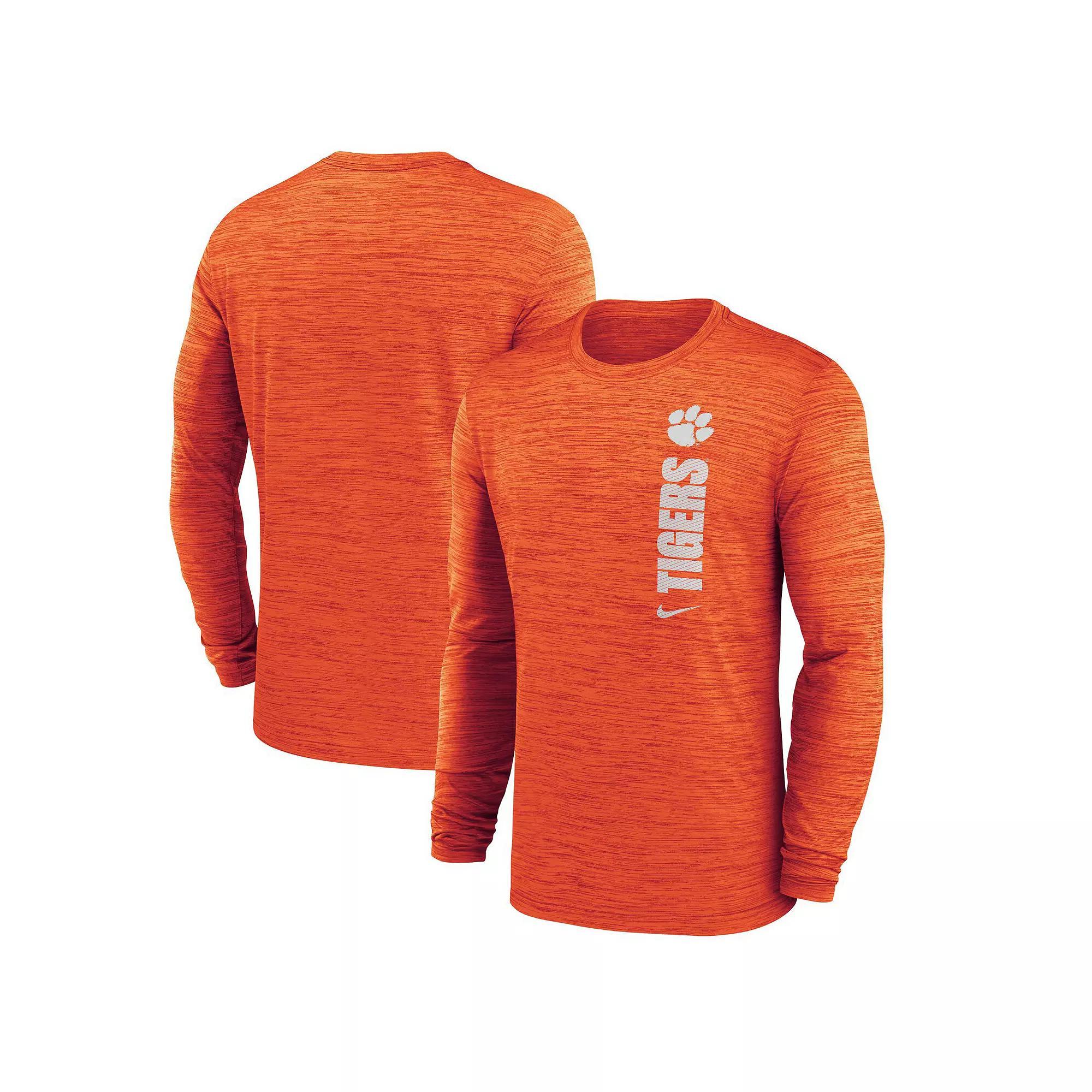 Men's Nike Orange Clemson Tigers 2024 Sideline Velocity Performance Long Sleeve T-Shirt, Size: Medium Product Image
