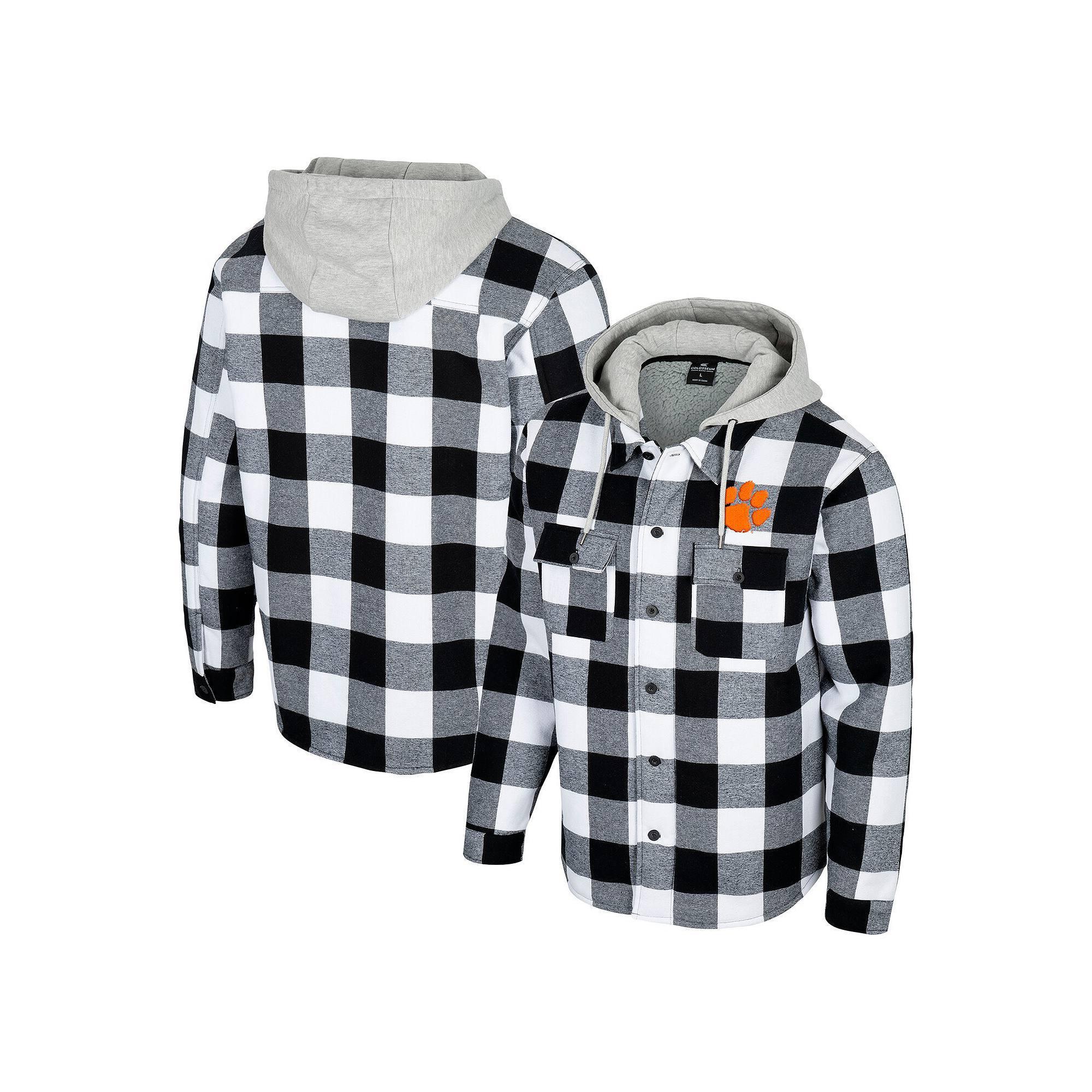Men's Colosseum Black/White Iowa Hawkeyes Buffalo Plaid Full-Zip Jacket, Size: Large Product Image