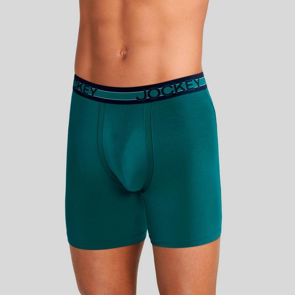 Jockey Generation Mens No Chafe Pouch Ultra Soft Stretch Boxer Briefs 3pk - Aqua /Aqua Blue/Navy Blue M Product Image