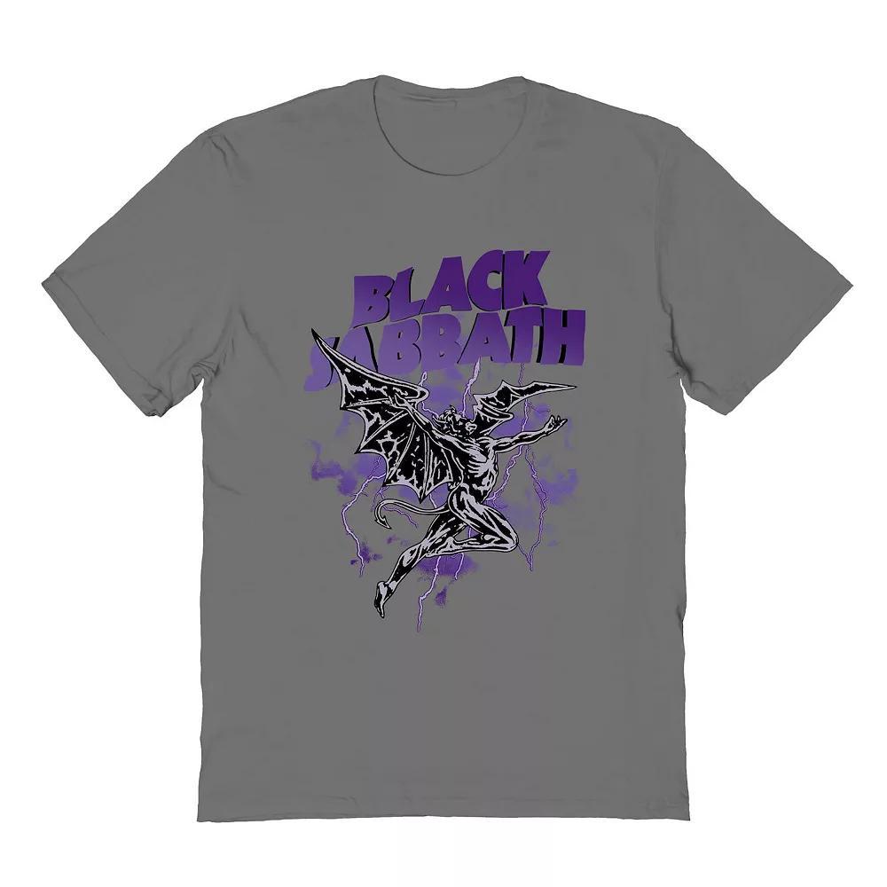 Men's Black Sabbath Henry Lightning Purple Graphic Tee, Size: XXL, Grey Product Image