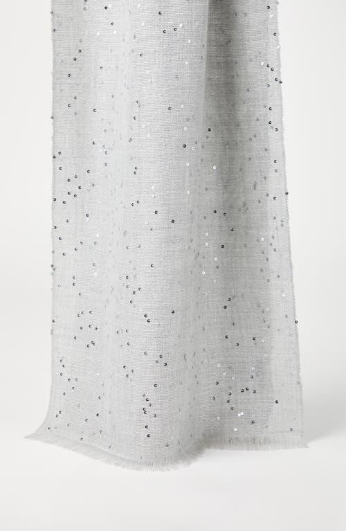 BRUNELLO CUCINELLI Cashmere And Silk Diamond Yarn Scarf In White Product Image