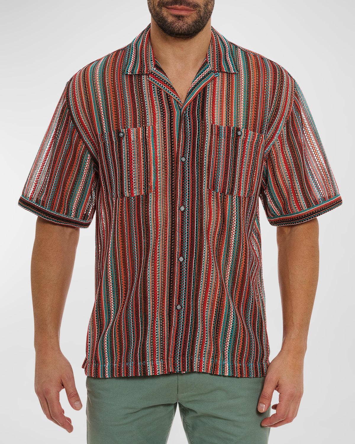 Mens Serape Printed Button-Front Shirt Product Image