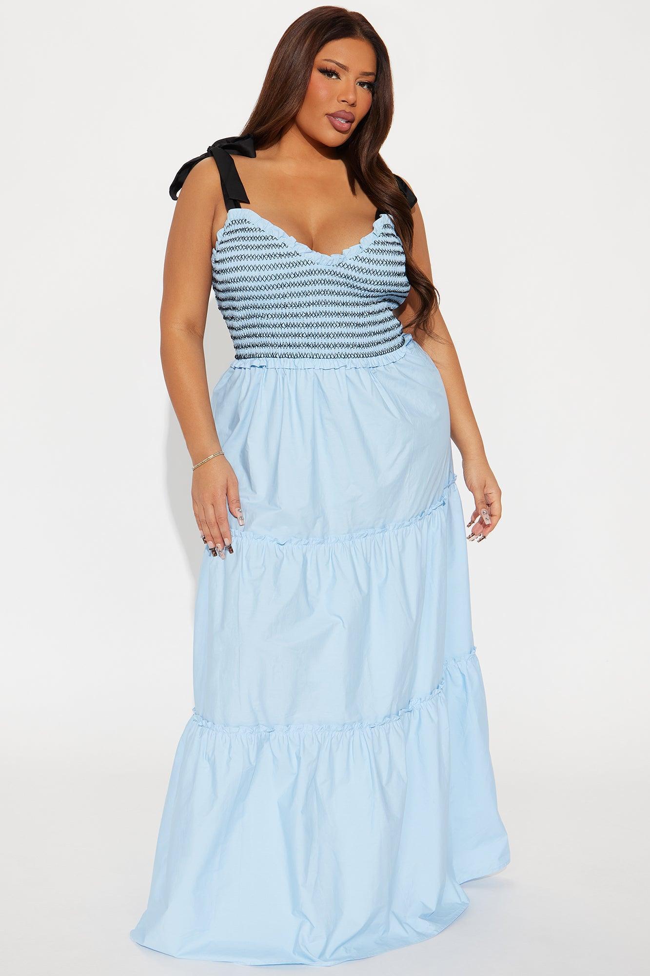Marissa Poplin Maxi Dress - Blue Product Image