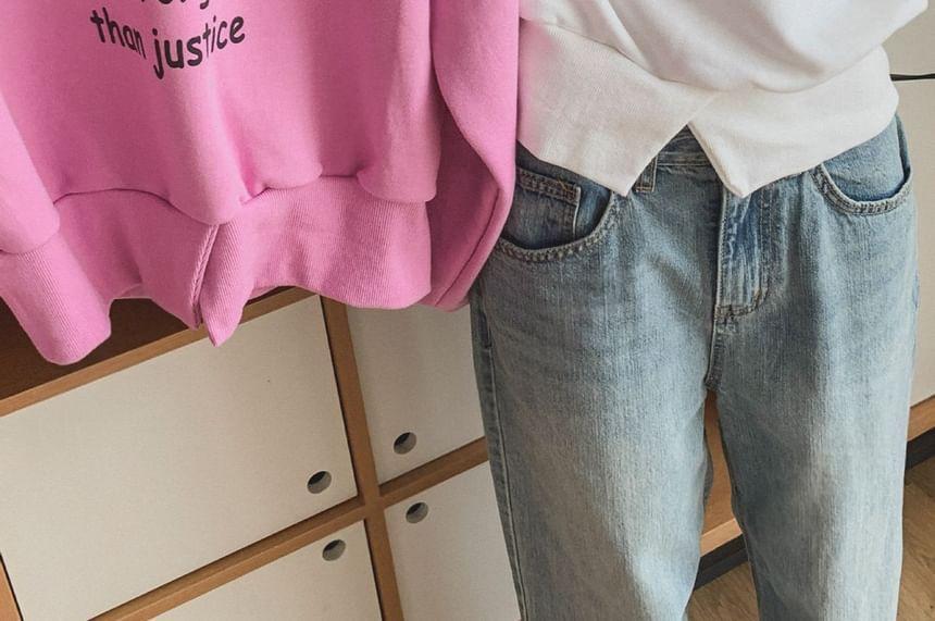 Heart Print Loose-Fit Sweatshirt Product Image